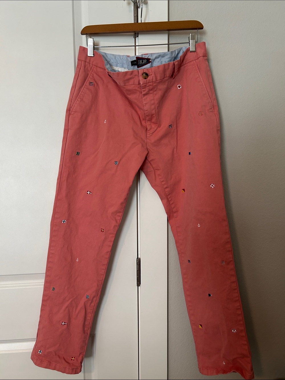 Kiel James Patrick Nantucket Red Embroidered Men’s Chinos 36x30